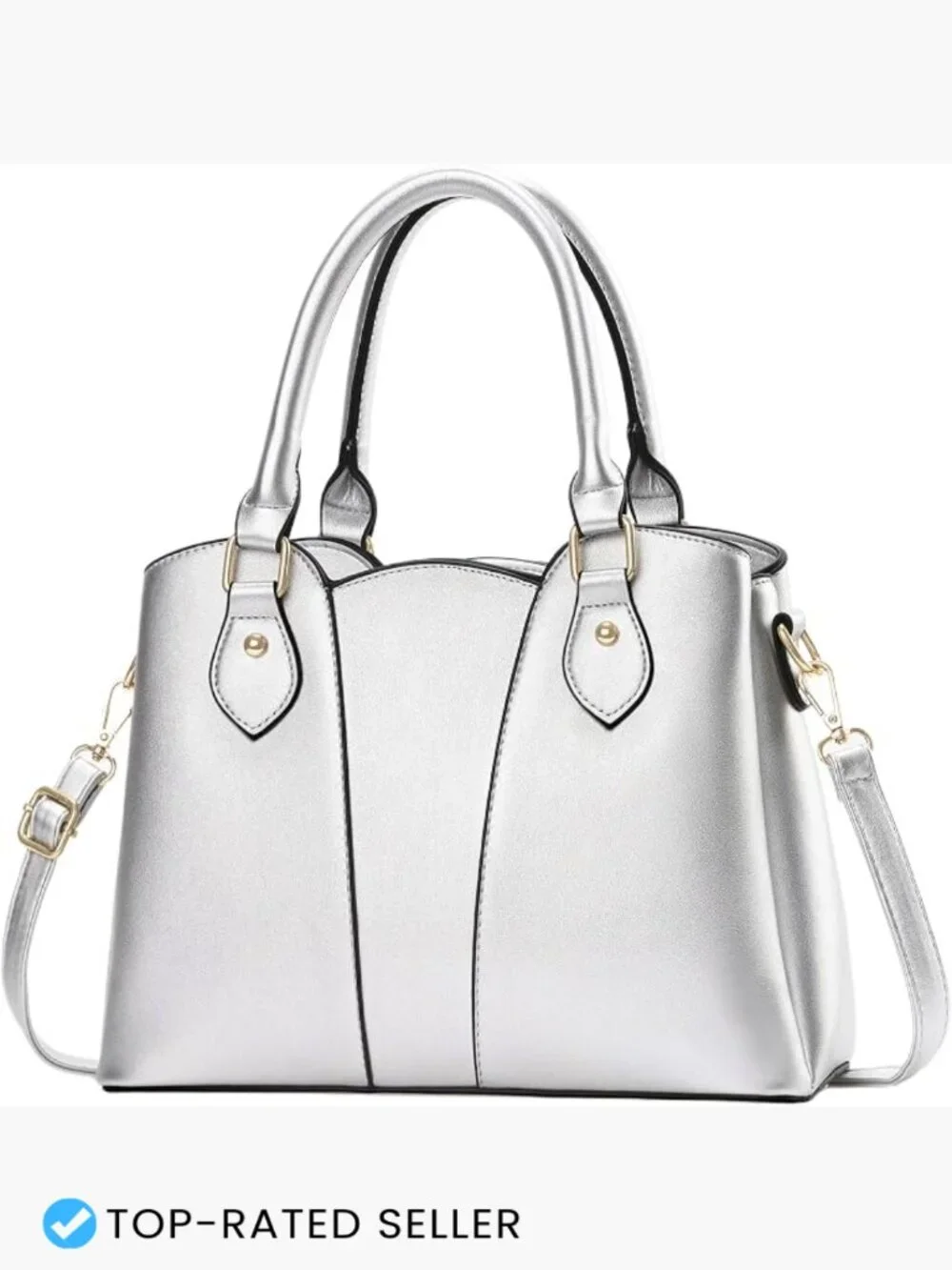 Vegan Leather Crossbody Purse Women's Tote Handbag Satchel Zippered Top Handle